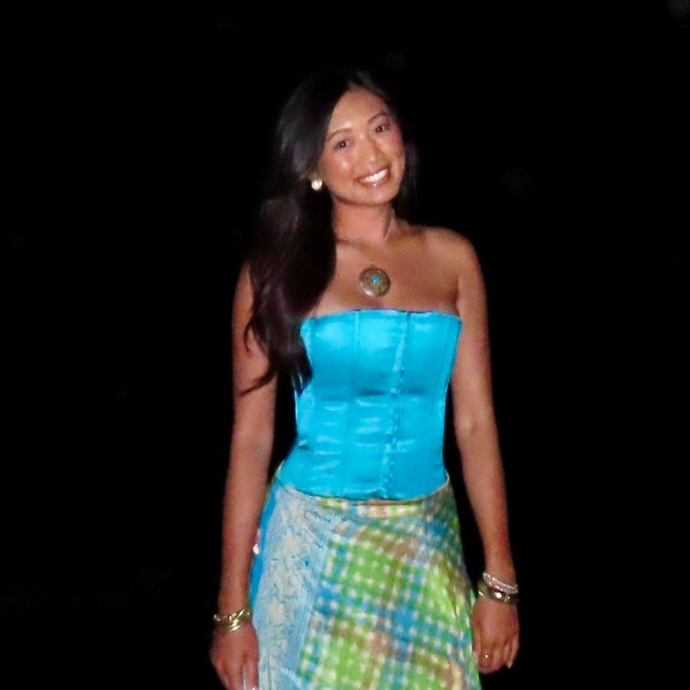 Danielle Guizio Satin Corset in Tropic